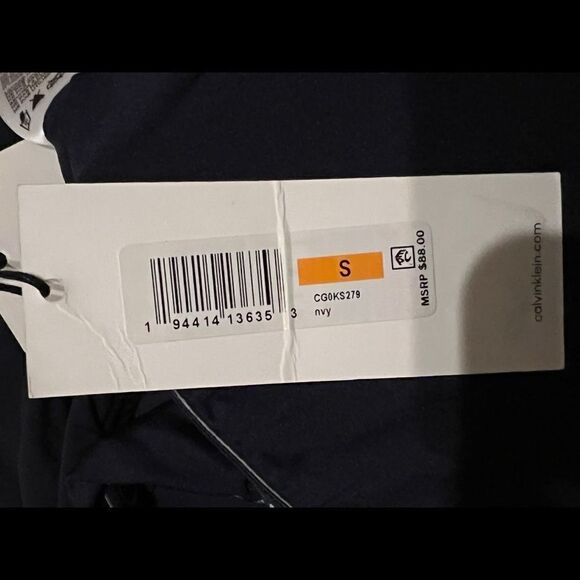 Calvin Klein Underwire Blouson Tankini Top Swim Navy Small NWT - Picture 7 of 8